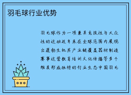 羽毛球行业优势